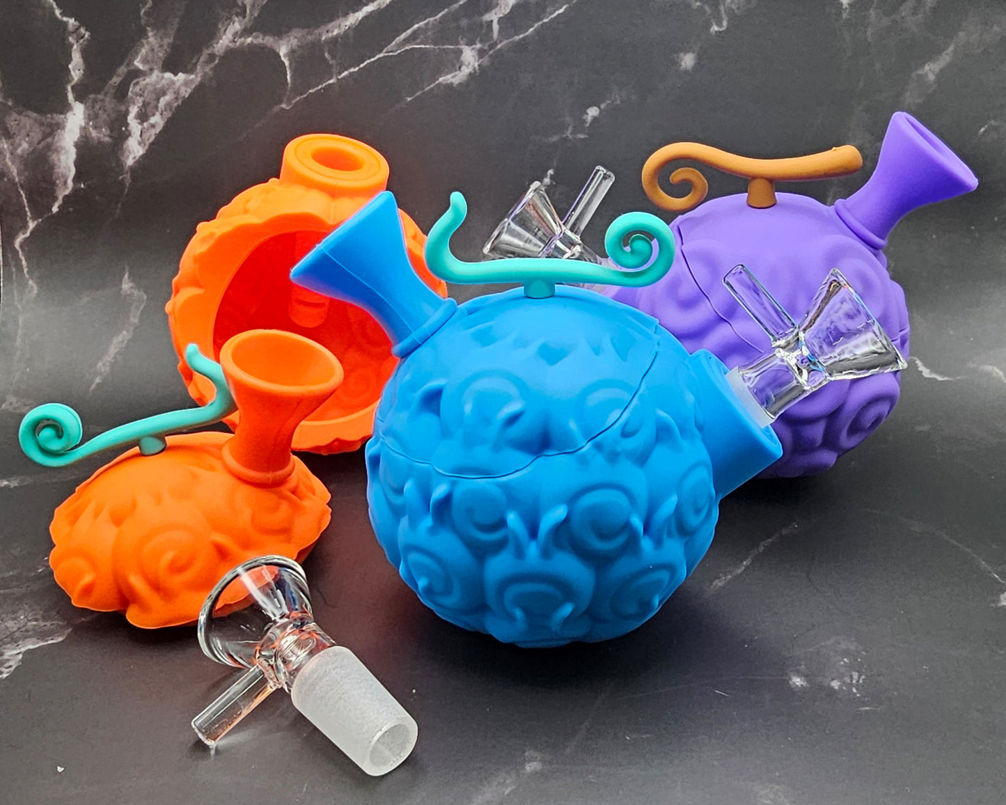 Devil Fruit-Inspired Silicone Water Pipes - Easy To Clean & Durable, fun Devils Fruit Shape, Anime Inspired